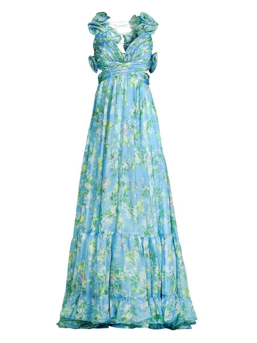 Ieena Floral Chiffon Gown | Saks Fifth Avenue