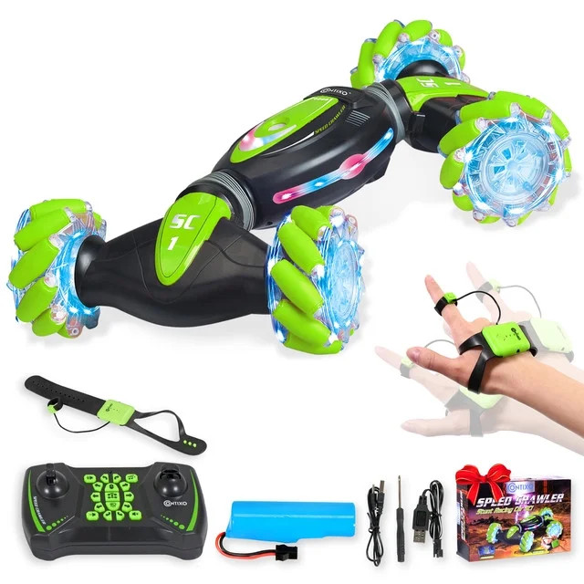 Contixo SC1 RC Stunt Car Gesture Sensing Twisting Vehicle Drift Car Kids Toy, Green | Walmart (US)