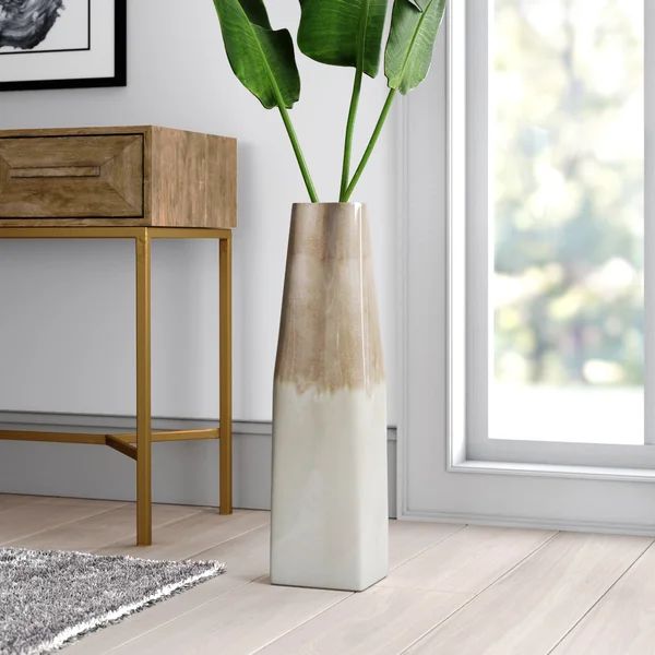 Raoul Beige/Ivory Ceramic Floor Vase | Wayfair North America