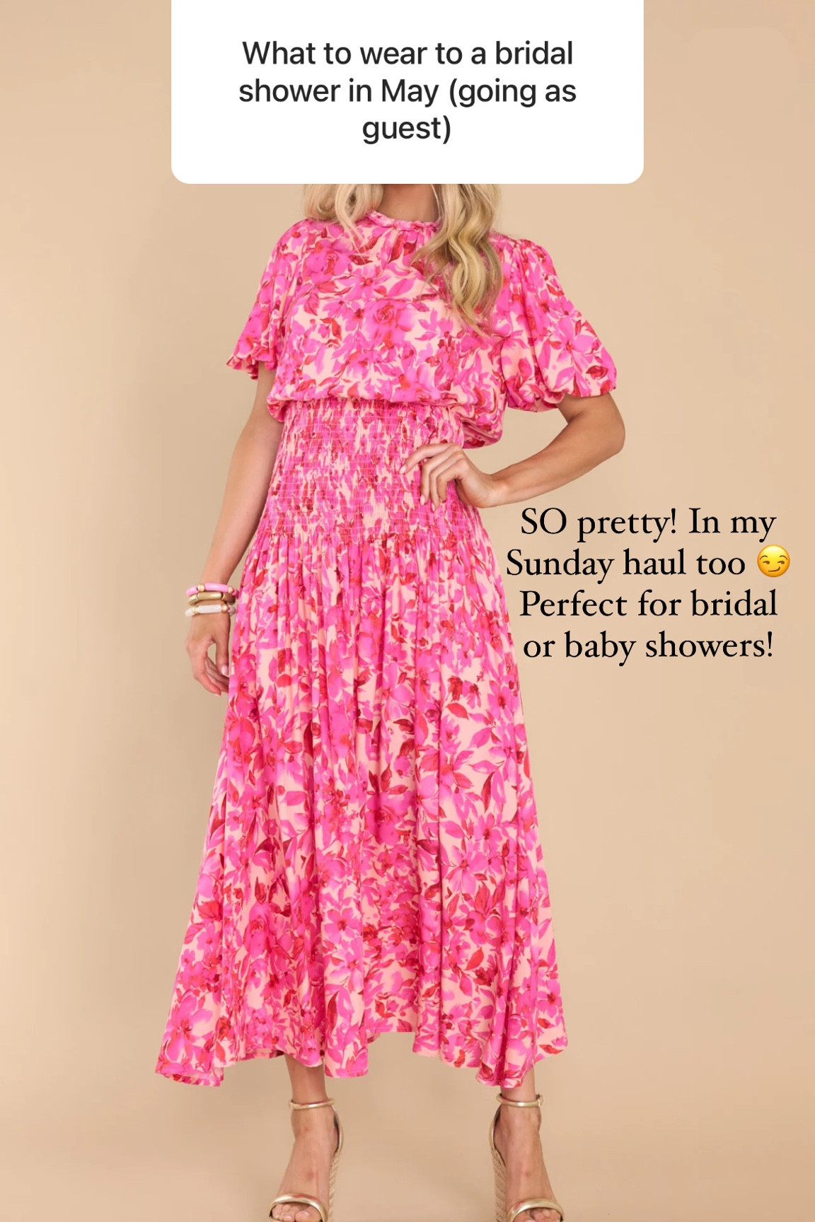 Bridal shower dress / baby shower dress / baby girl shower dress / Easter dress / pink floral print dress 

#LTKFind #LTKstyletip #LTKunder50