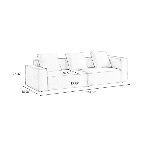 102.36'' Upholstered Sofa | Wayfair North America