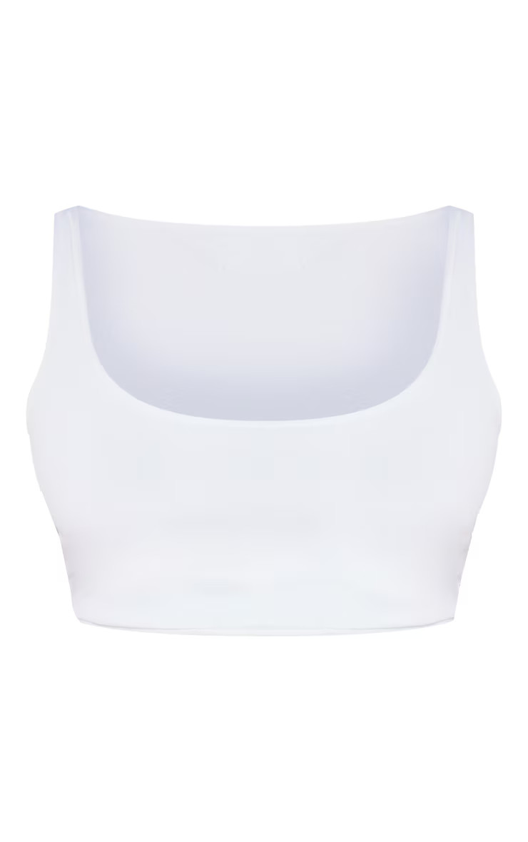 Shape White Slinky Square Neck Crop Top | Pretty Little Thing (Australia & New Zealand)