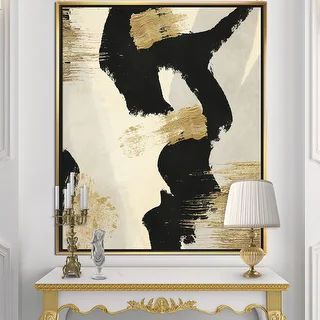 Designart 'Glam Collage II' Modern & Contemporary Framed Canvas - Black - 34 in. wide x 44 in. hi... | Bed Bath & Beyond