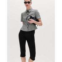 M&S Pintuck Capri Leggings Black | Marks & Spencer (UK)