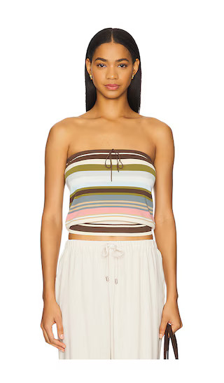 Arlette Strapless Top in Meleu Stripe Multi | Revolve Clothing (Global)