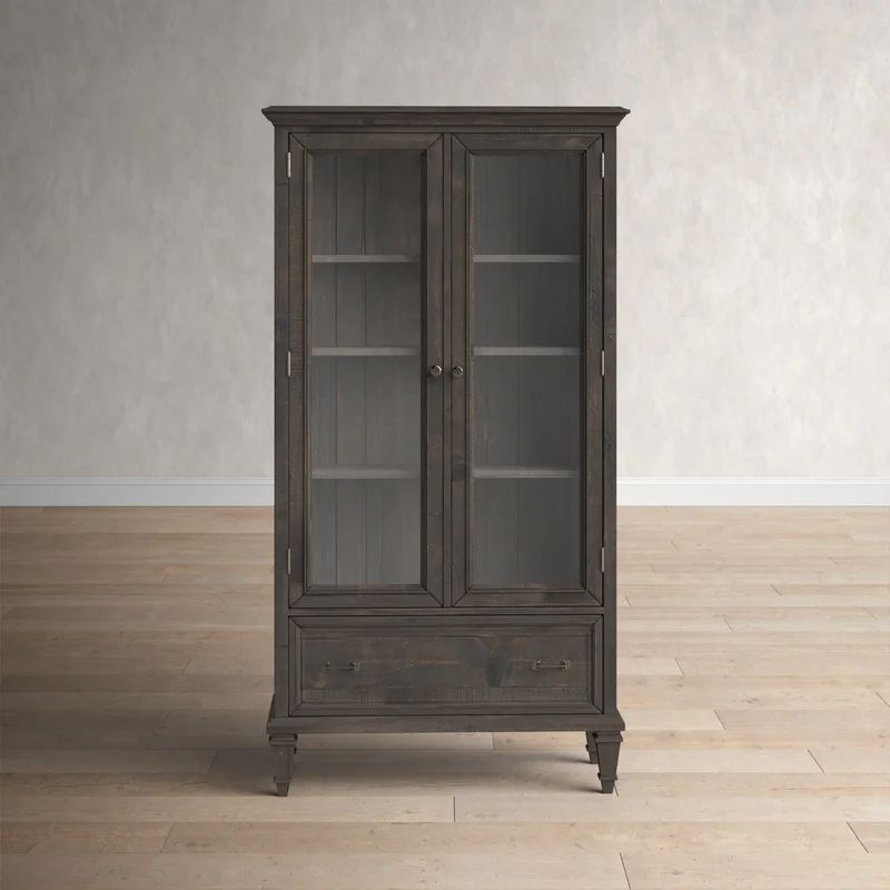 Weathered Charcoal Finkel 75'' H x 40'' W Solid Wood Standard Bookcase | Wayfair North America