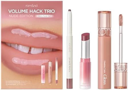 rom&nd Volume Hack Trio Berry Nude Set | 3-Step Plumping Lip Kit for Defined, High-Shine Lips | T... | Amazon (US)