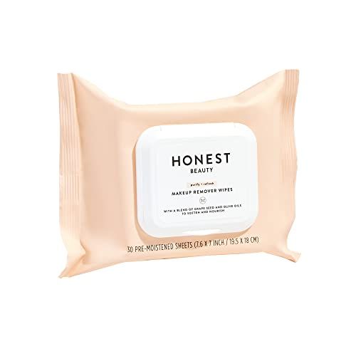 Honest Beauty Makeup Remover Wipes with Grape Seed & Olive Oils | Paraben Free, Synthetic Fragrance  | Amazon (US)