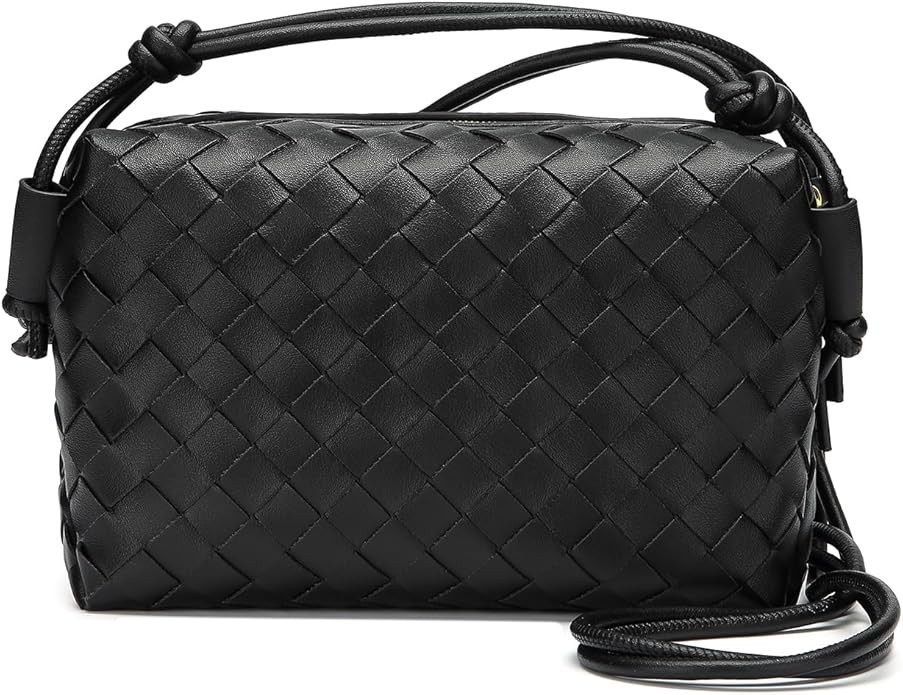 Woven Crossbody Bags for Women Handmade Woven Purse Shoulder Bag Small Handbag PU Leather Purses ... | Amazon (US)