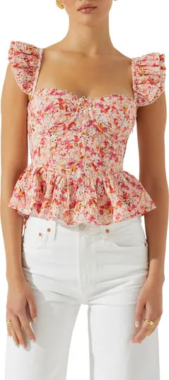 ASTR the Label Baylin Floral Peplum Top | Nordstrom | Nordstrom