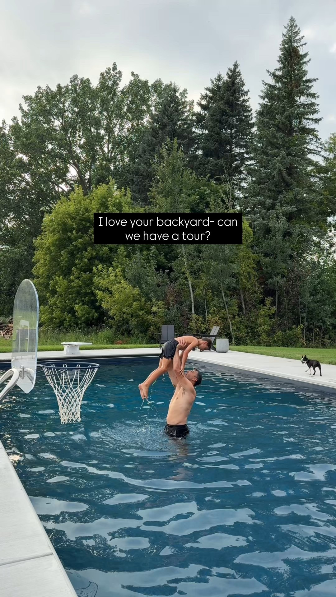 Our pool was installed by Sparkle Pool in MN! The hot tub was also recently installed this winter.
20x44 pool w/ diving board and basketball hoop
8’ deep end
No ledge but full stairs across
Swim out step in deep
Hot tub- Caldera Niagara 
Amber Eclipse is the color of the liner 
White chairs are IKEA

#LTKSaleAlert #LTKHome