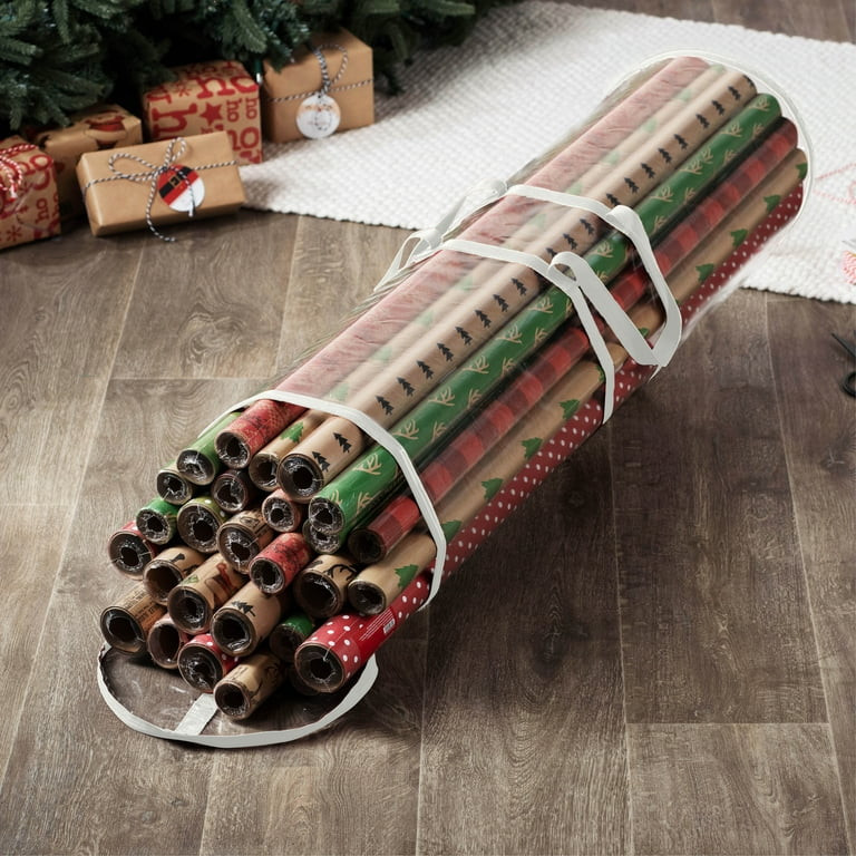 Christmas Wrapping Paper Storage Bag - Fits 14 to 20 Standard Rolls Upto 40"- Slim Design Underbe... | Walmart (US)