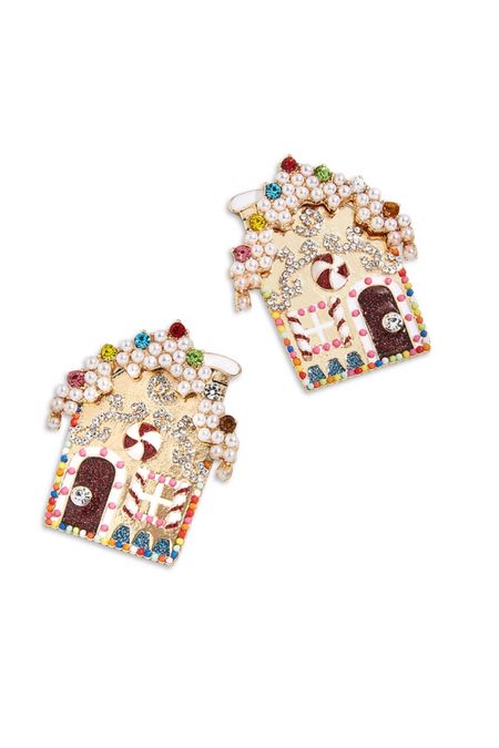 Get ready for the holidays with these @BAUBLEBAR Home for the Holidays Crystal & Imitation Pearl Gingerbread House Statement Stud Earrings in Gold Tone

#LTKSeasonal #LTKHoliday