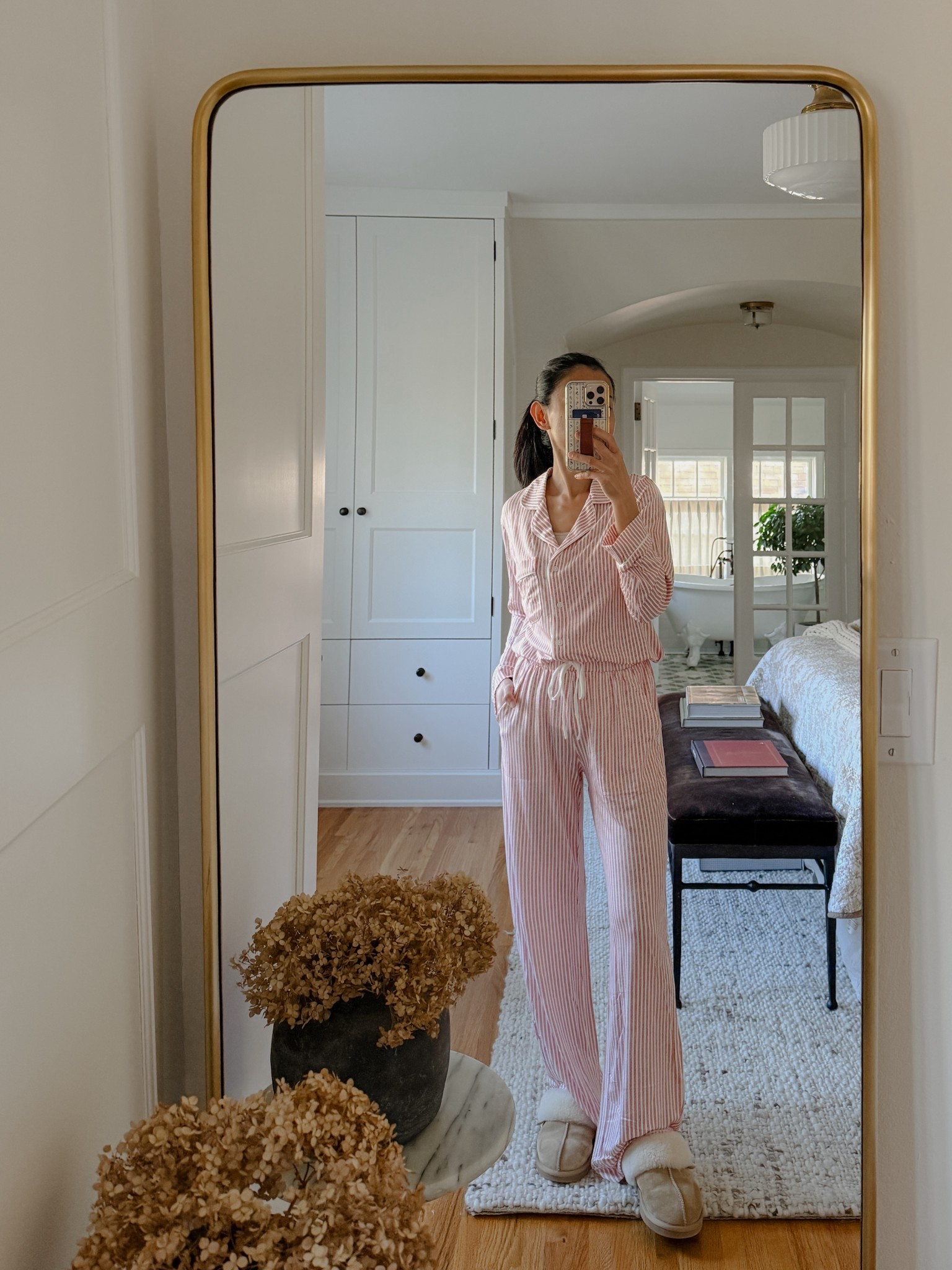 Comfortable + soft striped pajamas — perfect for winter/Christmas. Comes in other festive color combos 🎄. I’m wearing XS.

#LTKPetite #LTKHoliday #LTKFindsUnder50