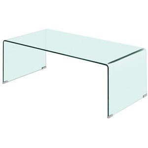 Coaster Contemporary Clear Rectangular Glass Coffee Table | Homesquare