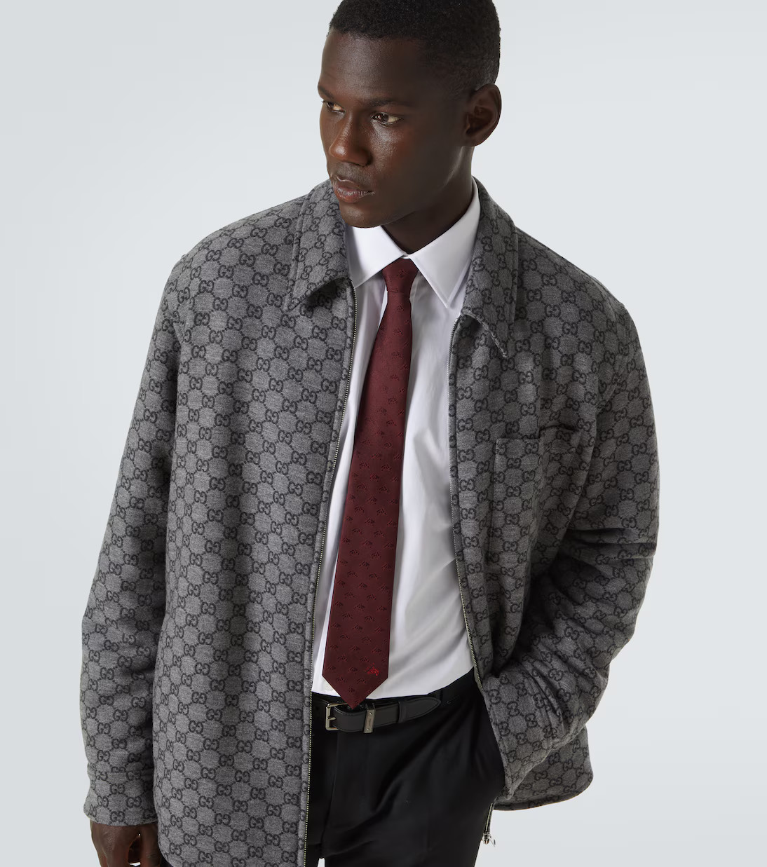 Embroidered logo silk jacquard tie | Mytheresa (US/CA)