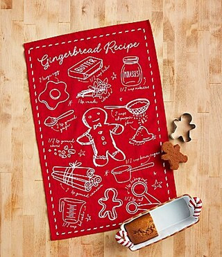 Mud Pie Gingerbread Lane Collection Cookie Cutter Loaf Pan Baker Set - White/Red | Dillard's