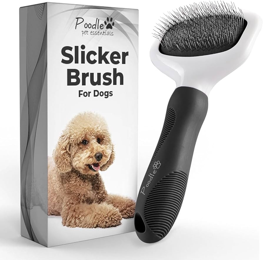 Poodle Pet Slicker Brush - For Dogs, Cats, and Rabbits - Removes Matted Fur, Knots, and Loose Hai... | Amazon (US)