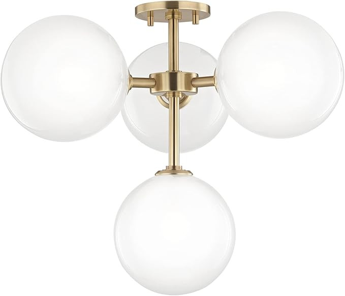 Mitzi H122604-AGB Ashleigh Semi Flush, Brass | Amazon (US)