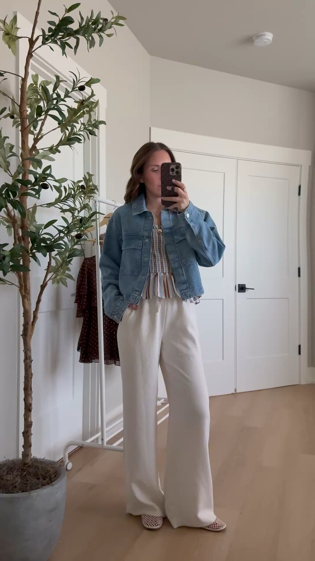 Teacher outfit idea 🍎 wear this combo now and ditch the jacket for summer vacation! This peplum top is CUTE! Paired with the aritzia lodge pants that are totally worth the hype!

Teacher outfit idea, teacher style, classroom outfit, lodge pants, target style