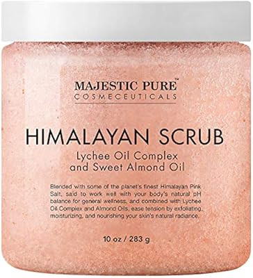Majestic Pure Himalayan Salt Body Scrub with Lychee Oil, Exfoliating Salt Scrub to Exfoliate & Mo... | Amazon (US)