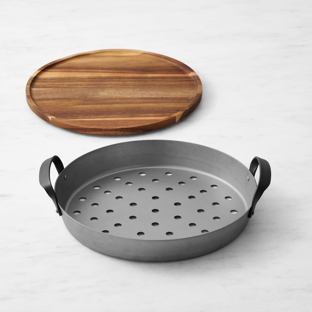 Williams Sonoma Outdoor Stainless-Steel Round Skillet with Trivet | Williams-Sonoma