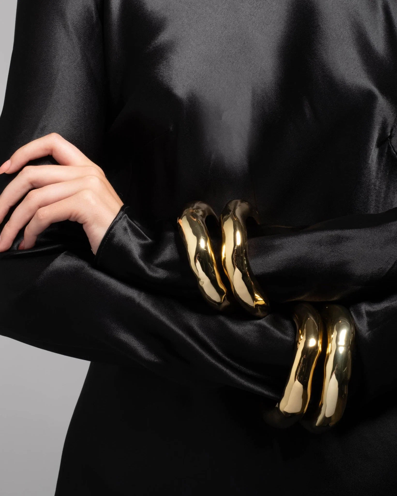 Large Molten Bangle Stacking Bracelet | Statement Gold Cuff | Alexis Bittar