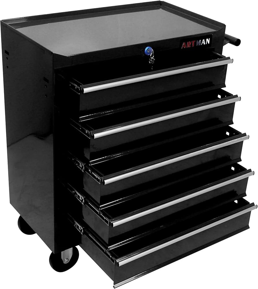 5 Drawers Multifunctional Tool Cart with Wheels，Tool Box on Wheels, Rolling Tool Box, Garage St... | Amazon (US)