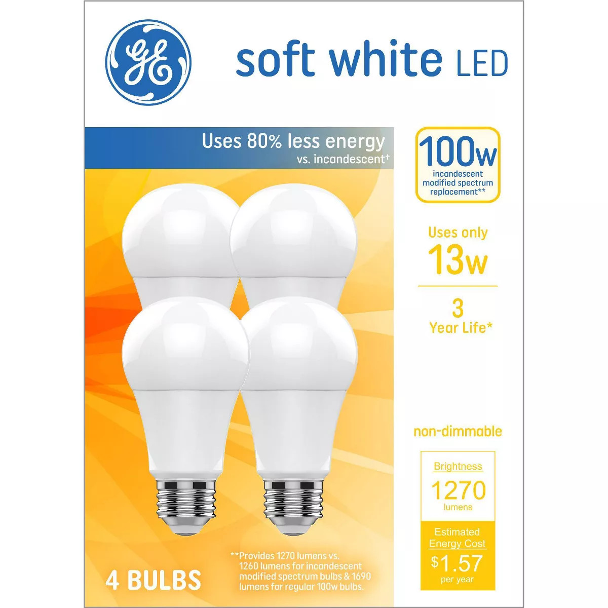GE 100W 4pk Aline SW LED Light Bulbs | Target