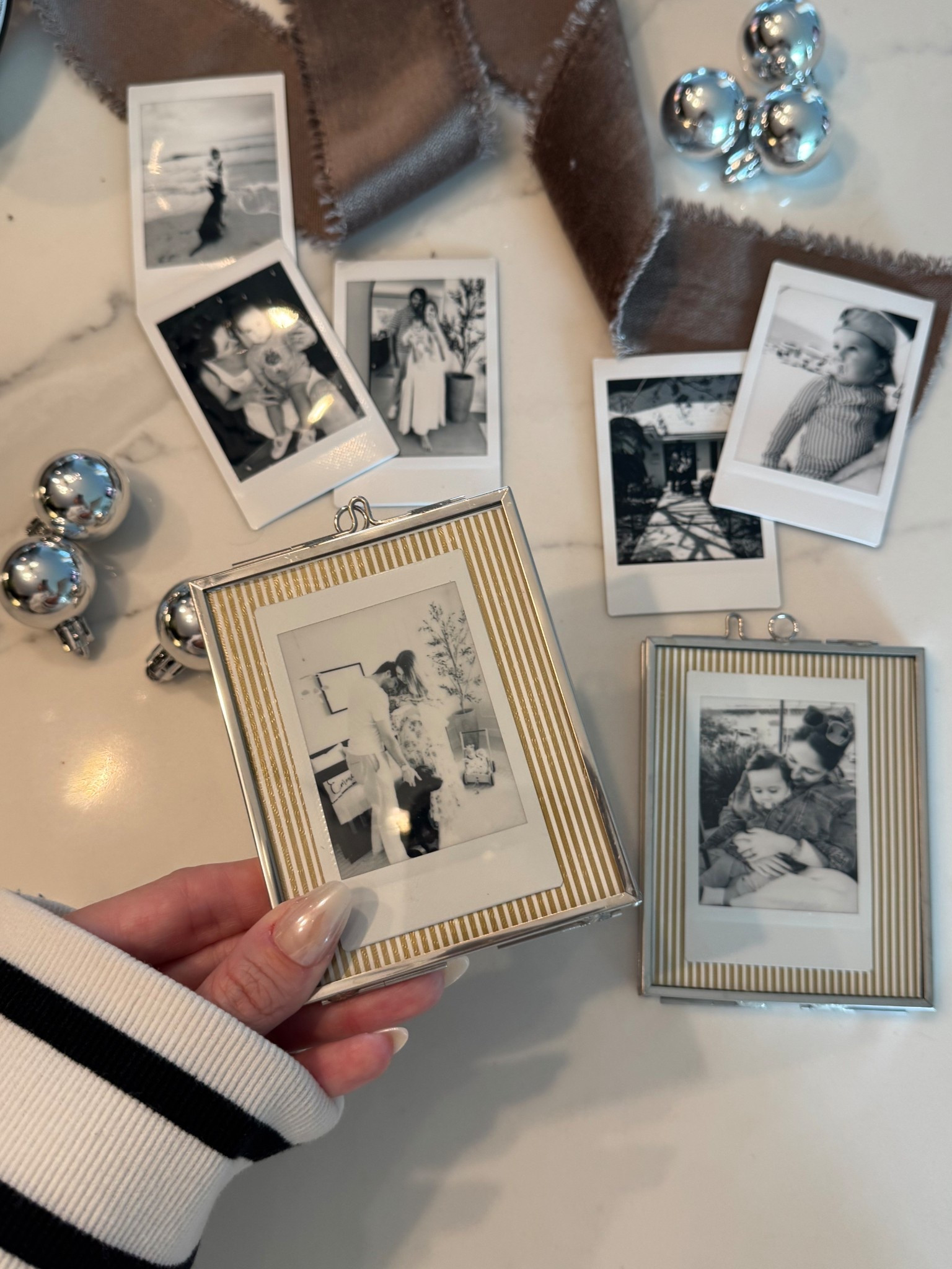 Polaroid picture frame ornament - would make cute gift tags for gifts too 🥹🤍✨ little frames are currently on sale! 

#LTKHoliday #LTKHome #LTKSeasonal