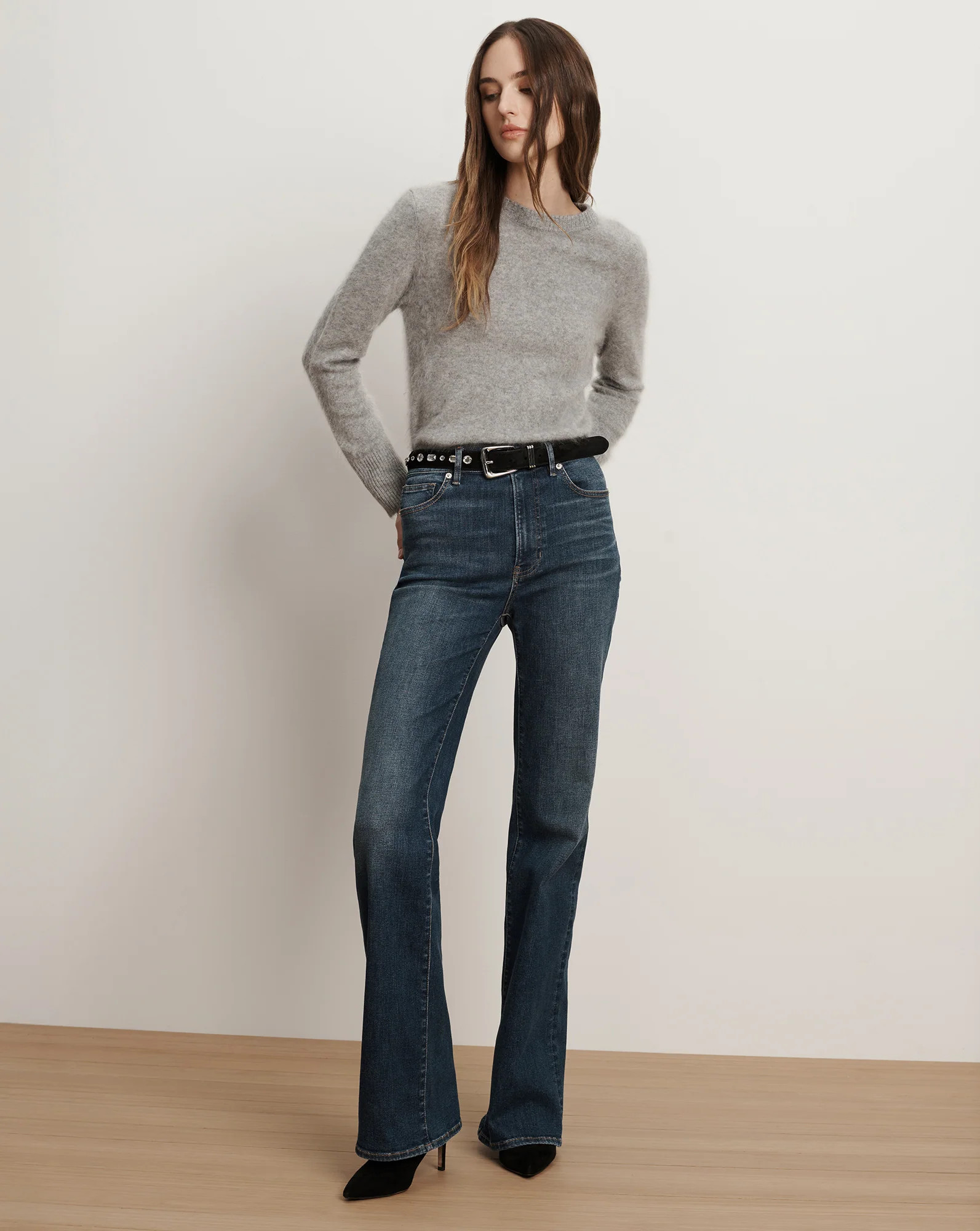 Veronica Beard Crosbie Slim Wide-Leg Jean City Lights | Veronica Beard