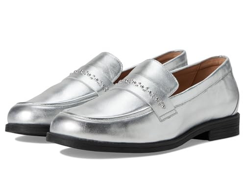 Cole Haan Womens Stassi Embellished Loafer, Silver Leather/Silver Studs, 9.5-B US | Amazon (US)