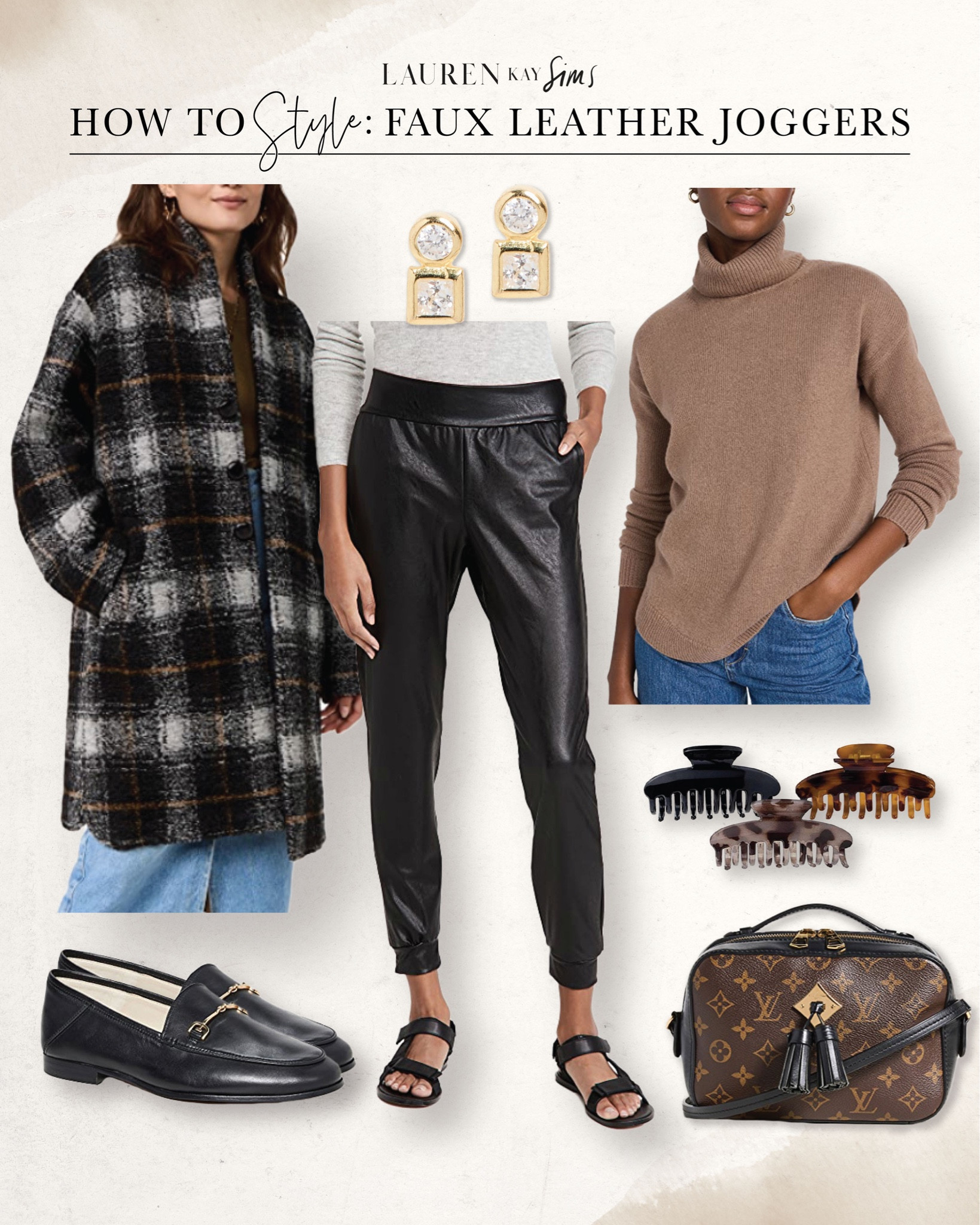 how to style faux leather joggers 🖤 #leatherjoggers #outfitinspo 

#LTKstyletip #LTKSeasonal