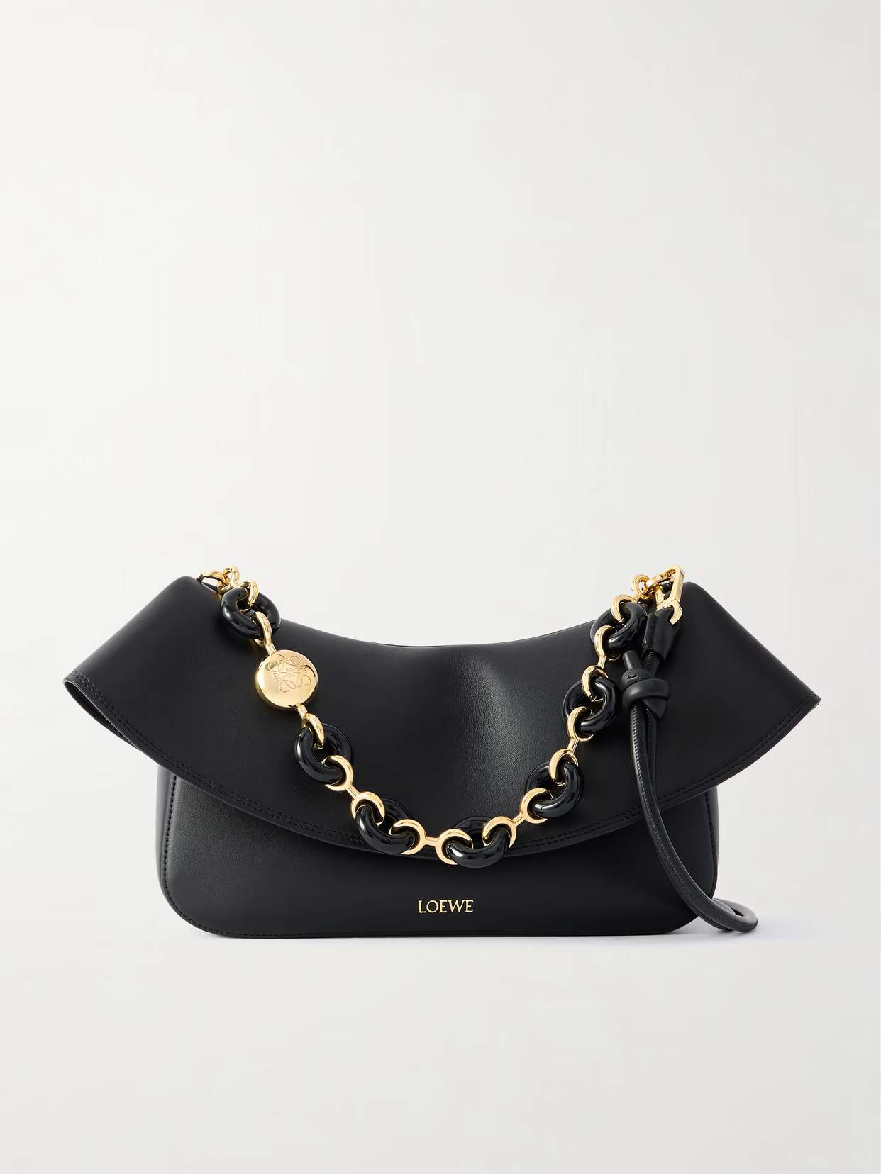 LOEWE - Ola Medium Embellished Leather Shoulder Bag - Black - One size | NET-A-PORTER APAC