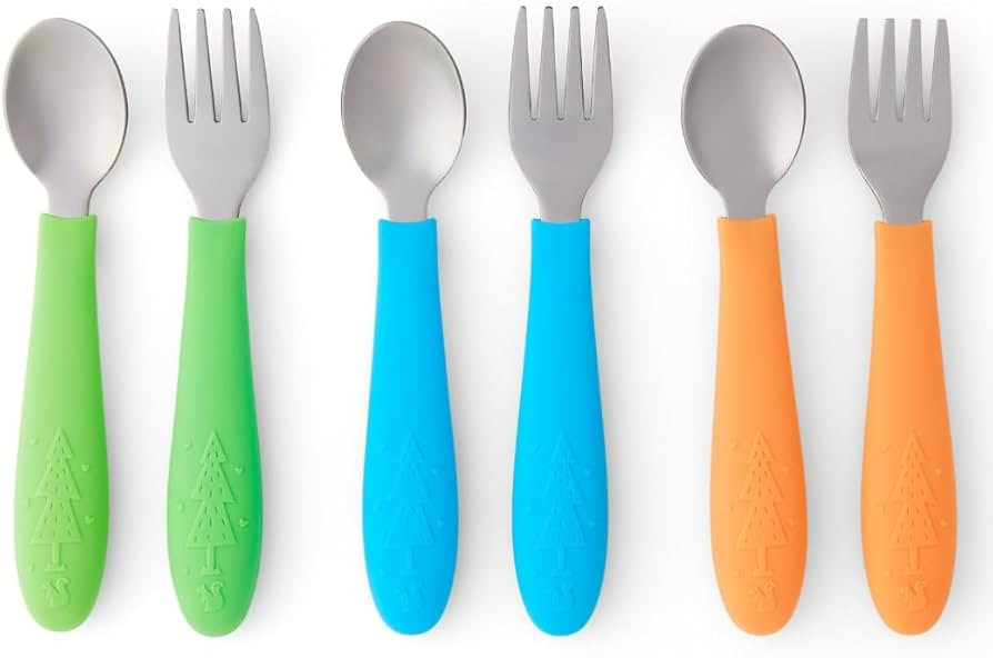 Elk and Friends Kids Silverware with Silicone Handle | Childrens Safe Flatware | Toddler Utensils... | Amazon (US)