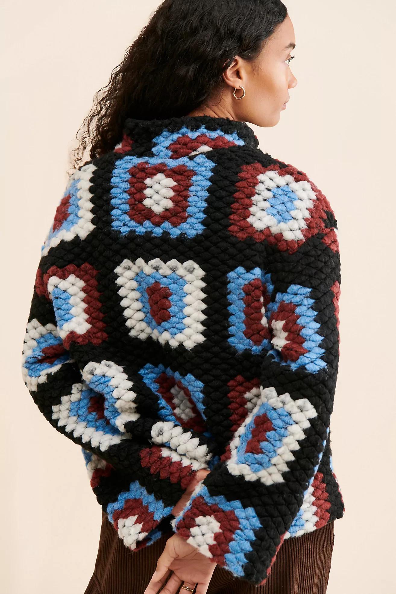 Damson Madder Agnes Crochet Half-Zip Pullover | Anthropologie (US)