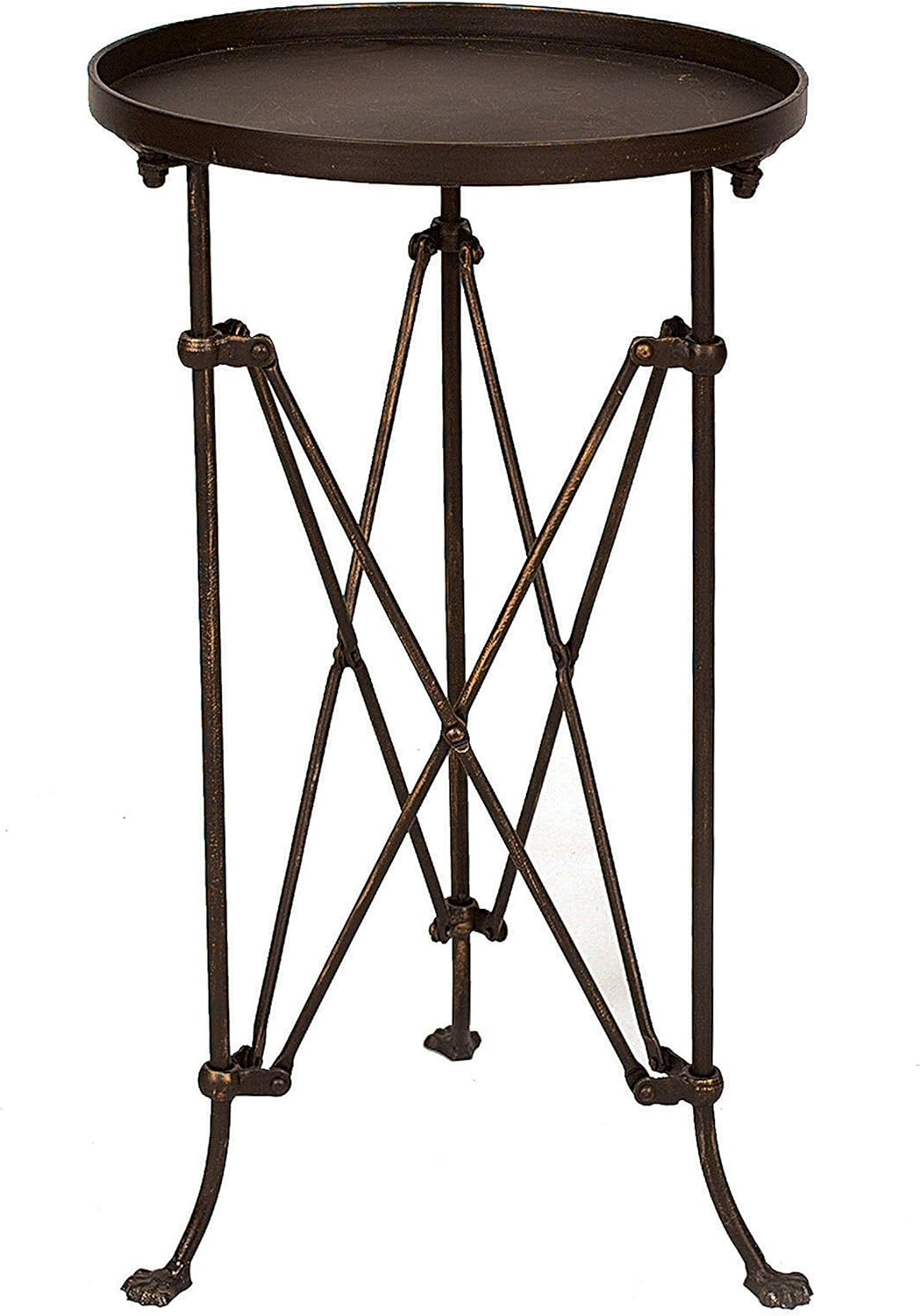 Creative Co-Op Round Metal Accent Table, Medium, Bronze | Amazon (US)