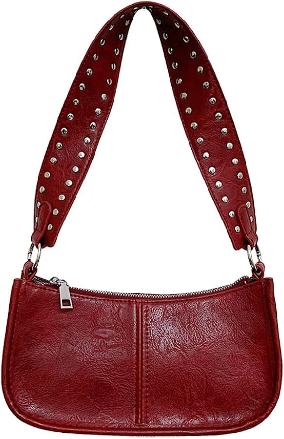Trendy Shoulder Bags for Women Y2K Leather Purse Studded Handbags Retro Crossbody Bag Small Cute ... | Amazon (US)