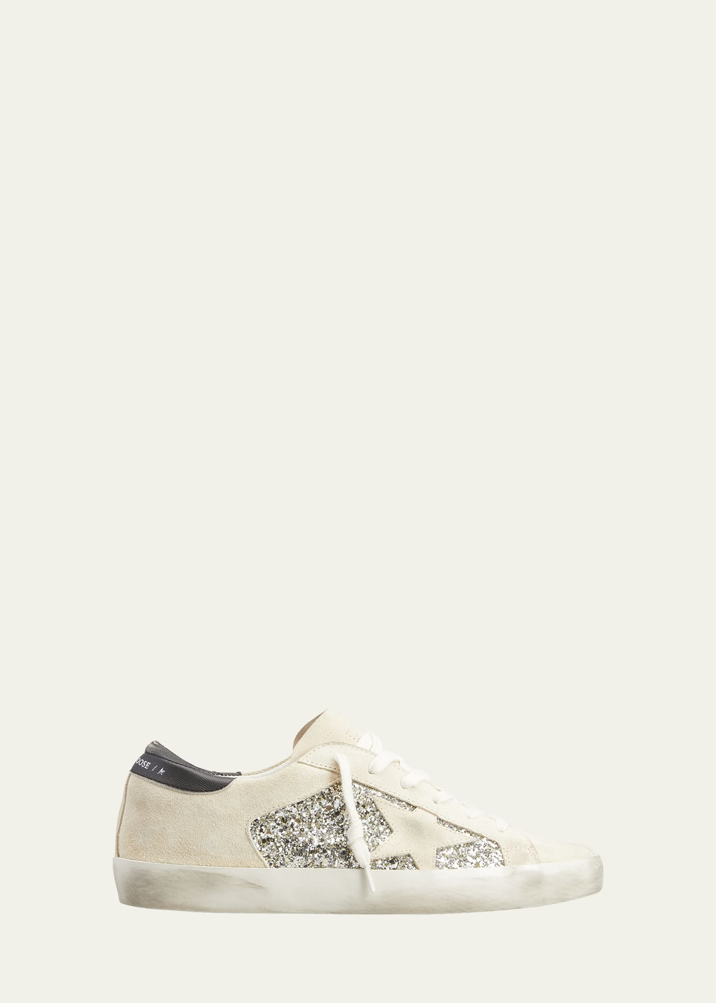 Golden Goose Superstar Suede Glitter Low-Top Sneakers | Bergdorf Goodman