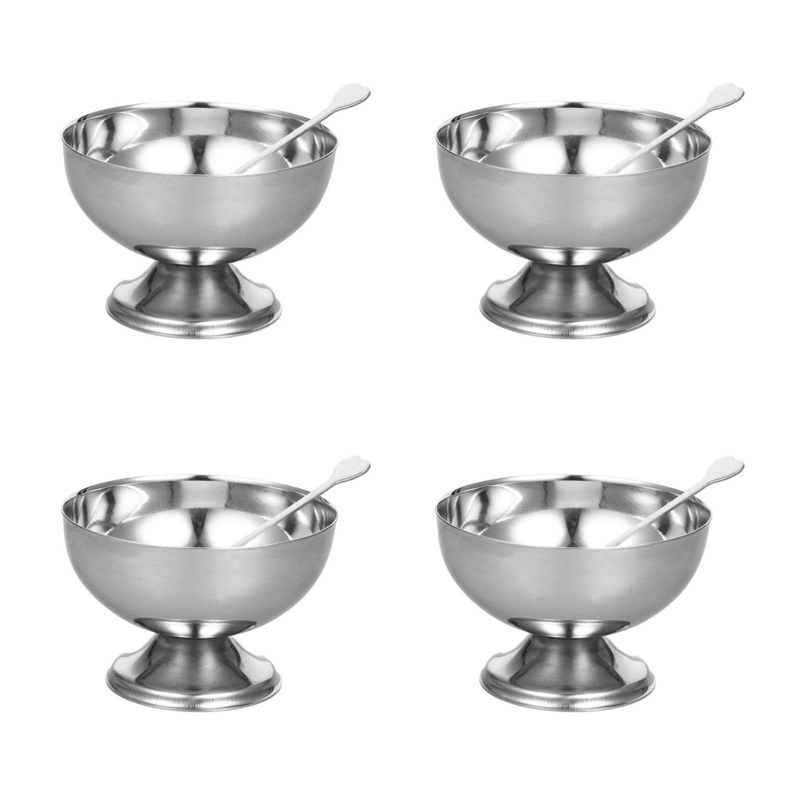 4 Pcs Stainless Steel Dessert Cup Dessert Cups Dessert Bowls Steel Desserts Gold Footed Metal Des... | Amazon (US)