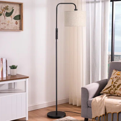 Black arc floor lamp