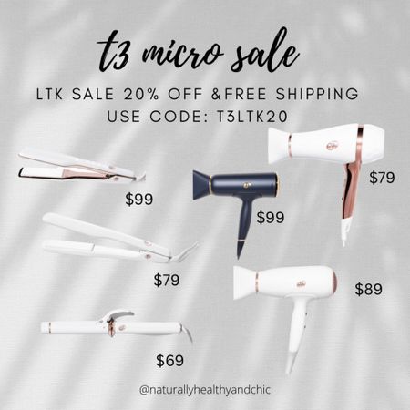 T3 Micro sale! Extra 20% off! Sale prices noted ! Such great deals on flat irons, blow dryers, and curling wands. Hair essentials ! #LTKstyletip #LTKunder100

#LTKSale #LTKtravel #LTKbeauty