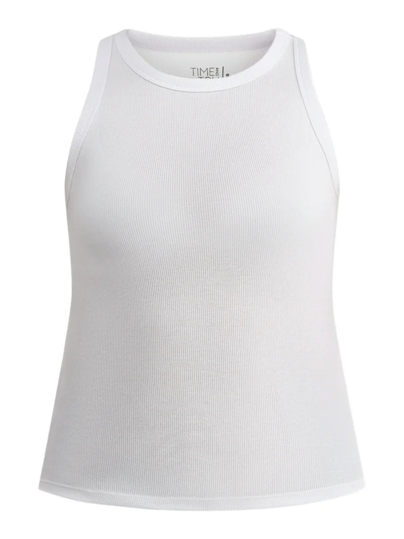 Time and Tru Women's High Neck Ribbed Tank Top, Sizes XS-XXXL | Walmart (US)