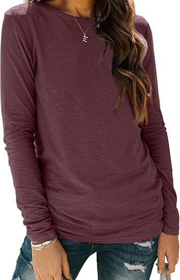 AUTOMET Long Sleeve Shirts for Women Business Casual Tops Fall Fashion Clothes Workout Plus Size ... | Amazon (US)