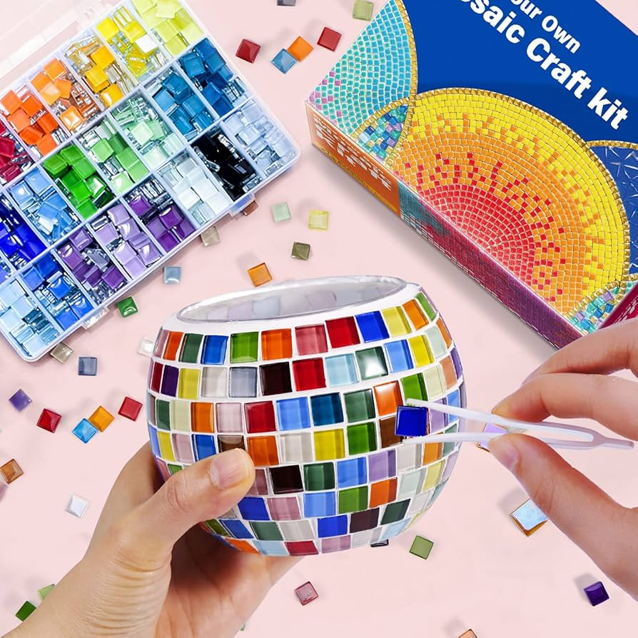 Glass Mosaic Candle Holder Kit – DIY Mosaic Kits for Adults & Crafts for Girls 8-12 – Arts an... | Amazon (US)