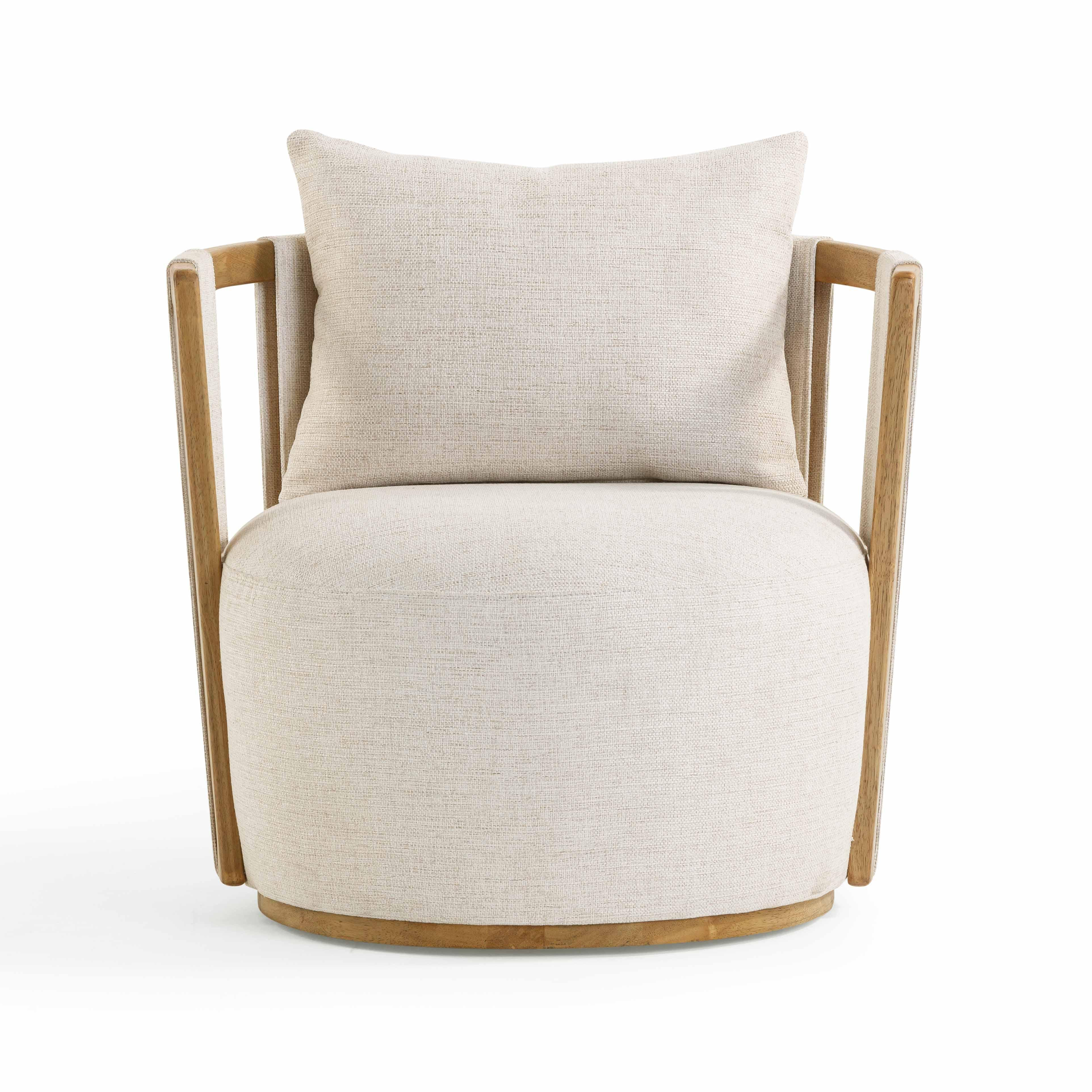 Paolo Textured Contract-Grade Weave Fabric Swivel Accent Chair | TOV Furniture