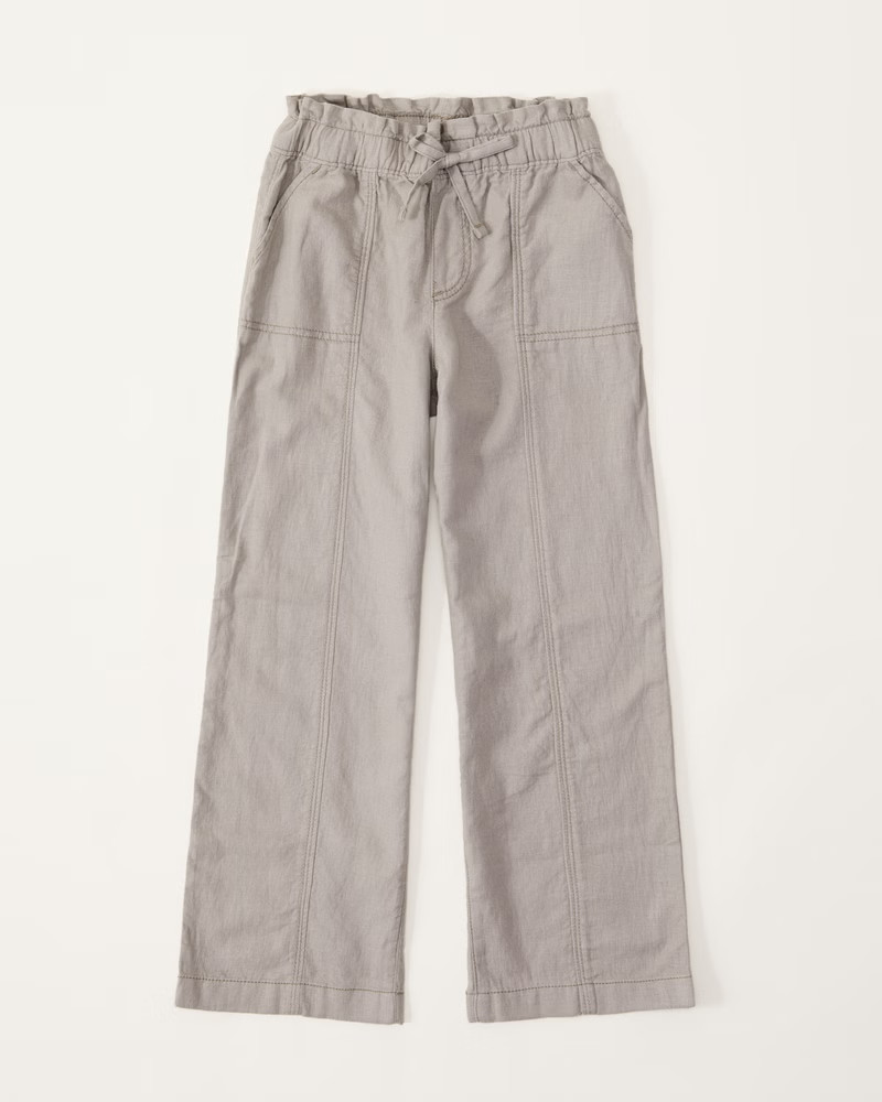 linen-blend wide leg pants | Abercrombie & Fitch (US)
