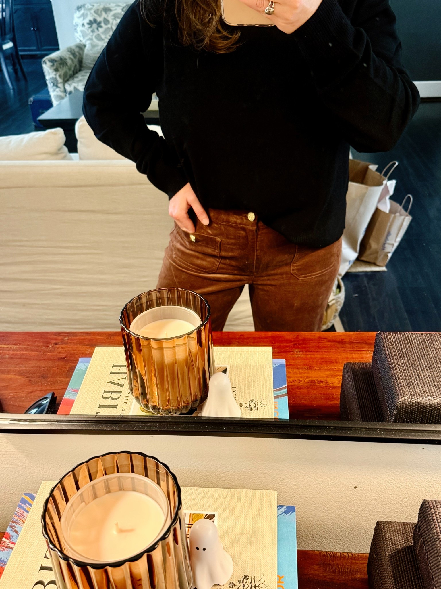 Obsessed with these J.Crew cords 🤎 soft and stretchy. 5’3” and ordered the petite- great length for flats or heels.

#LTKPetite #LTKMidsize #LTKOver40