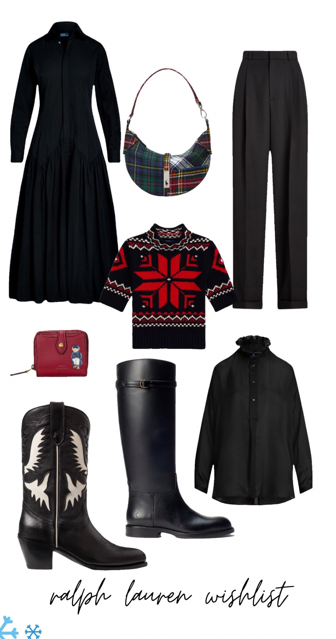 my ralph lauren wishlist 

i think the all black looks with a pop of red are so chic and such a perfect look for christmas 🖤✨

all linked directly from the ralph lauren website to shop!! 

🏷️ ralph lauren, leather boots, christmas gift guide, christmas outfit guide, cute handbags, dresses, tailored trousers 

#LTKeurope #LTKgiftguide #LTKluxury