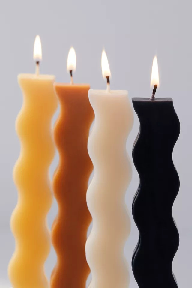 Wave Taper Candle - Set Of 4 | Urban Outfitters (US and RoW)
